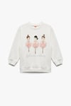 Koton Kız Bebek Pamuklu Uzun Kollu Bisiklet Yaka Şardonlu Sweatshirt