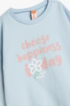 Koton Kız Bebek Pamuklu Uzun Kollu Slogan Baskılı Sweatshirt