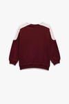 Koton Kız Bebek Şardonlu Pamuklu Uzun Kollu Renk Kontrastlı V Yaka Baskılı Sweatshirt