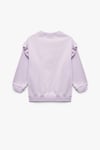 Koton Kız Bebek Şardonlu Uzun Kollu Bisiklet Yaka Tavşan Aplikeli Pamuklu Sweatshirt