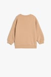 Koton Kız Bebek Sweatshirt Ayıcık Baskılı Uzun Kollu Bisiklet Yaka Pamuklu Şardonlu