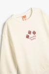 Koton Kız Bebek Sweatshirt Uzun Kollu Bisiklet Yaka Baskı Detaylı Şardonlu Pamuklu