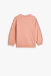 Koton Kız Bebek Sweatshirt Uzun Kollu Bisiklet Yaka Baskı Detaylı Şardonlu Pamuklu