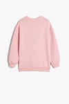 Koton Kız Çocuk Anime Baskılı Sweatshirt Şardonlu Uzun Kollu Bisiklet Yaka