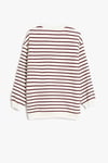 Koton Kız Çocuk Basic Çizgili Sweatshirt Uzun Kollu Bisiklet Yaka Pamuklu