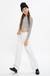 Koton Kız Çocuk Bol Paça Kot Pantolon Önde Cep Detaylı Pamuklu - Crop Wide Leg Jean