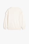 Koton Kız Çocuk Fırfırlı Sweatshirt Köpek Baskılı Uzun Kollu Pamuklu