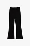 Koton Kız Çocuk İspanyol Paça Pantolon Slim Fit Metal Toka Detaylı Viskon Karışımlı