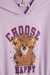 Koton Kız Çocuk Kapşonlu Sweatshirt Ayıcık Baskılı Beli ve Manşetleri Lastikli Uzun Kollu