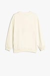 Koton Kız Çocuk Kapşonlu Sweatshirt Kalp Baskılı Şardonlu Pamuklu