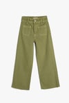 Koton Kız Çocuk Kot Pantolon Bol Paça Cep Detaylı Pamuklu - Wide Leg Jean