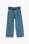 Koton Kız Çocuk Kot Pantolon Geniş Paça Cepli Pamuklu - Wide Leg Jean