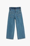 Koton Kız Çocuk Kot Pantolon Geniş Paça Cepli Pamuklu - Wide Leg Jean