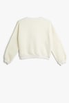 Koton Kız Çocuk Oversize Sweatshirt Uzun Kollu Bisiklet Yaka Parlak Baskılı Şardonlu