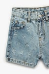 Koton Kız Çocuk Slim Fit Pamuklu Cepli Taş Detaylı Mini Denim Şort