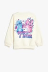 Koton Kız Çocuk Stitch Sweatshirt Lisanslı Uzun Kollu Bisiklet Yaka