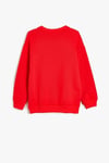 Koton Kız Çocuk Sweatshirt Bisiklet Yaka Kedi Baskılı