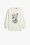 Koton Kız Çocuk Sweatshirt Looney Tunes Baskılı Lisanslı Uzun Kollu Bisiklet Yaka Şardonlu