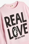 Koton Kız Çocuk Sweatshirt Slogan Baskılı Uzun Kollu Şardonlu