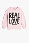 Koton Kız Çocuk Sweatshirt Slogan Baskılı Uzun Kollu Şardonlu