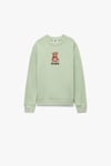 Koton Kız Çocuk Uzun Kollu Bisiklet Yaka Ayıcık Nakışlı Pamuklu Şardonlu Sweatshirt