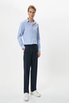 Koton Klasik Gömlek Slim Fit Yarım İtalyan Yaka Düğmeli Uzun Kollu