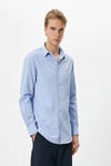 Koton Klasik Gömlek Slim Fit Yarım İtalyan Yaka Düğmeli Uzun Kollu