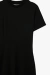 Koton Krep Scuba Kumaş Slim Fit Kısa Kollu Bisiklet Yaka Midi Kloş Elbise