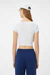 Koton New York Crop Tişört Kısa Kollu Bisiklet Yaka Slim Fit