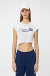 Koton New York Crop Tişört Kısa Kollu Bisiklet Yaka Slim Fit