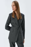 Koton Oversize Blazer Ceket Kruvaze Ters Yaka Kapaklı Cepli Düğmeli