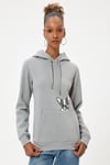 Koton Oversize Kapüşonlu Sweatshirt Kanguru Cep Detaylı Köpek Baskılı Şardonlu
