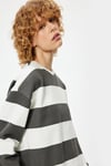 Koton Oversize Sweatshirt Bisiklet Yaka Uzun Kollu Renk Bloklu