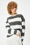 Koton Oversize Sweatshirt Bisiklet Yaka Uzun Kollu Renk Bloklu