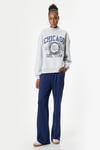 Koton Oversize Sweatshirt Kolej Baskılı Bisiklet Yaka Şardonlu