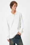 Koton Polo Yaka Sweatshirt Düğmeli Pamuklu