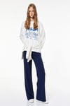 Koton Şardonlu Stitch Lisanslı Bisiklet Yaka Baskılı Oversize Sweatshirt