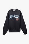 Koton Şardonlu Uzun Kollu Bisiklet Yaka Baskılı Oversize Sweatshirt