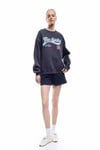 Koton Şardonlu Uzun Kollu Bisiklet Yaka Baskılı Oversize Sweatshirt
