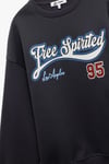 Koton Şardonlu Uzun Kollu Bisiklet Yaka Baskılı Oversize Sweatshirt