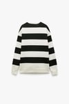 Koton Üç İplik Şardonlu Çizgili Bisiklet Yaka Sweatshirt