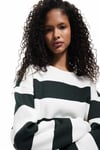 Koton Üç İplik Şardonlu Çizgili Bisiklet Yaka Sweatshirt