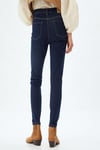 Koton Yüksek Bel Kot Pantolon Düğmeli Dar Kalıp - Skinny Push Up Fit Jean
