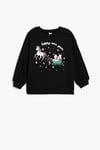 KotonKız Bebek Sweatshirt Yılbaşı Baskılı Uzun Kollu Bisiklet Yaka Pamuklu Şardonlu