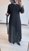 Deri Detaylı Elbise