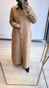 İnvee Triko Sarmaşık Desen Kapitone Kap Camel