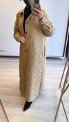 İnvee Triko Sarmaşık Desen Kapitone Kap Camel