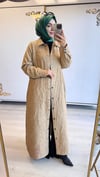 İnvee Triko Sarmaşık Desen Kapitone Kap Camel