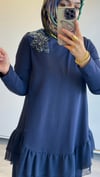 Nurcan Çetin Bambu Elbise Lacivert