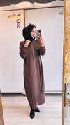 Nurcan Çetin Çift Fermuarlı Ferace Kahverengi